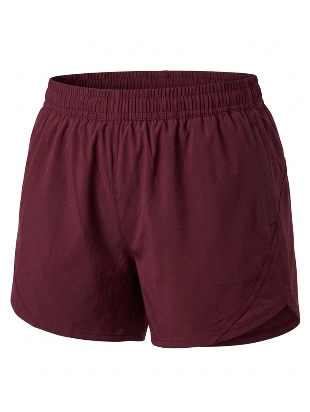 Plus Size Deep Burgundy Athletic Works Shorts 2 Side Pockets